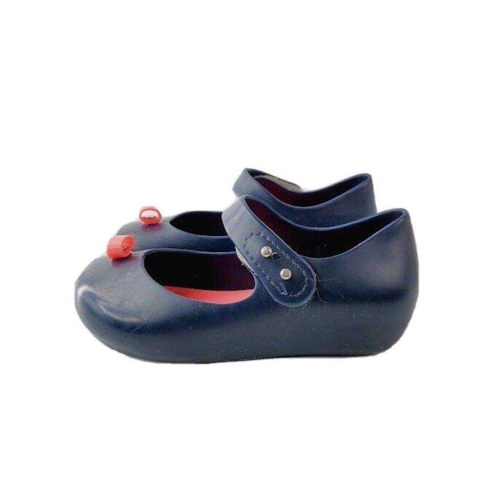 Mini Melissa Toddler Girls Mary Jane Shoes Navy Blue Red Size 5 Pre-Owned